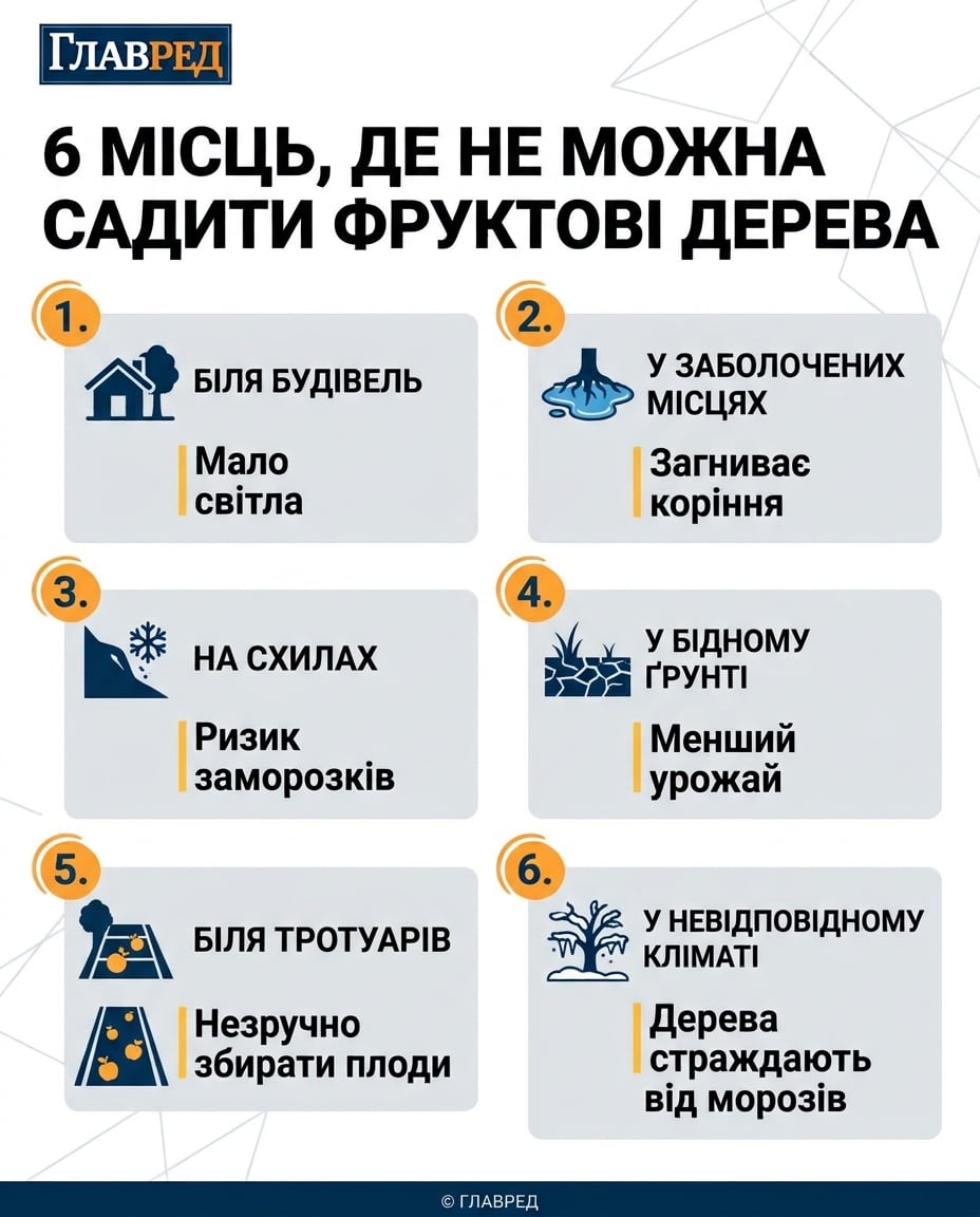 Де не можна садити фруктові дерева Де не можна садити фруктові дерева