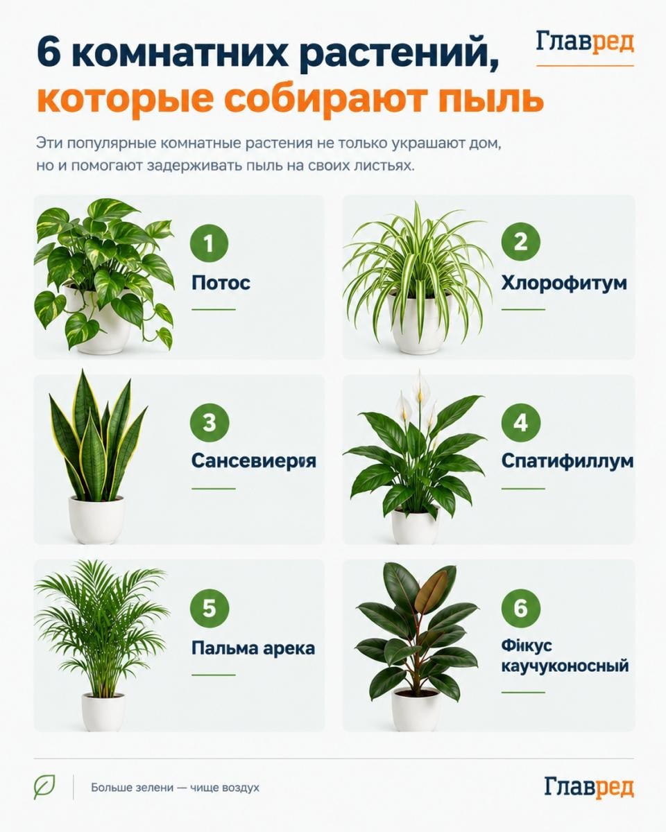 6 комнатных растений, которые собирают пыль 6 комнатных растений, которые собирают пыль