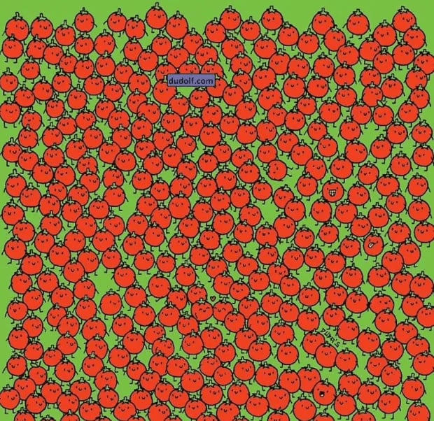 Тест на IQ: потрібно знайти три яблука серед помідорів за 10 секунд