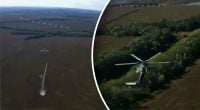 Український FPV-дрон збив російський Мі-28НМ у повітрі - відео