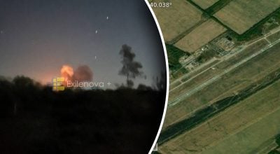Вибухи і вогонь в небі: дрони атакували військові аеродроми в Адигеї та Криму Вибухи і вогонь в небі: дрони атакували військові аеродроми в Адигеї та Криму