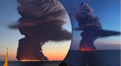 В море возле Сочи бушует пожар на танкере: столб дыма виден за километры В море возле Сочи бушует пожар на танкере: столб дыма виден за километры
