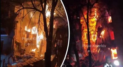 У Харкові від удару РФ склався підʼїзд п'ятиповерхівки: людей шукають під завалами