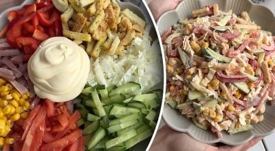 Рецепт очень вкусного и сытного салата Рецепт очень вкусного и сытного салата