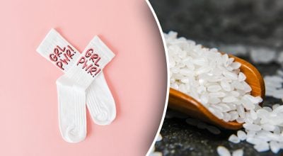 Носок с рисом станет домашним компрессом Носок с рисом станет домашним компрессом